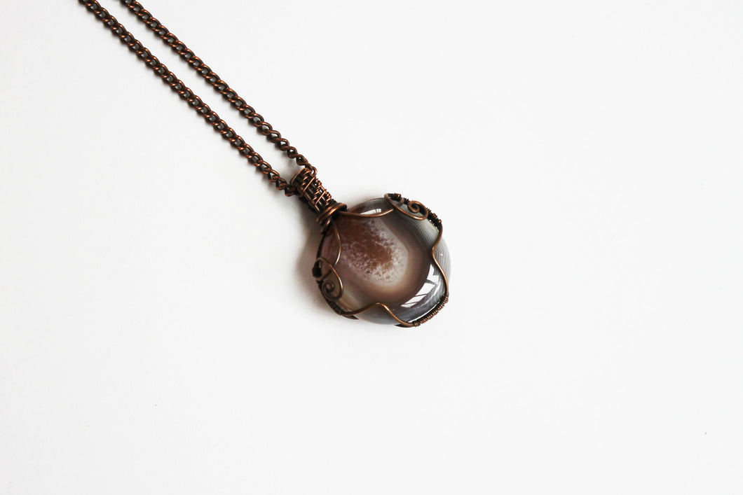 Botswana agate copper necklace