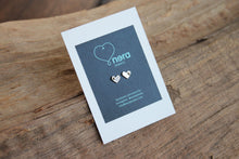 Load image into Gallery viewer, Heart silver stud earrings with ball
