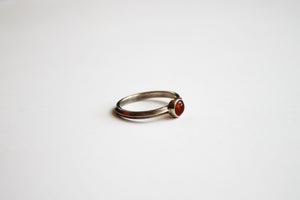 Minimal silver ring with carnelian