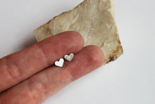 Load image into Gallery viewer, Heart silver stud earrings structured TO ORDER
