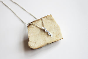 Waves silver pendant with necklace