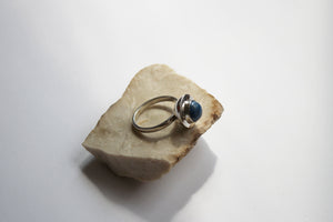 Universe silver ring with lapis lazuli