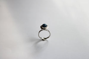 Universe silver ring with lapis lazuli