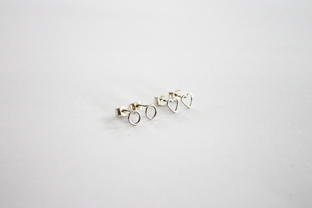 Round silver stud earrings TO ORDER!