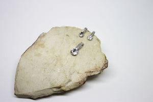 Minimal silver jewelry with zirconia