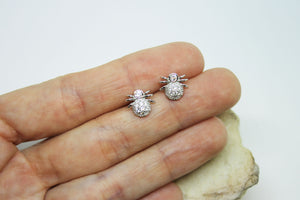 Tick ​​silver earrings with zirconia