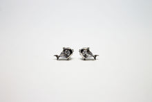 Load image into Gallery viewer, Fish silver earrings with zirconia
