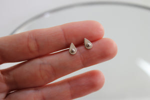 Drop silver stud earrings TO ORDER!
